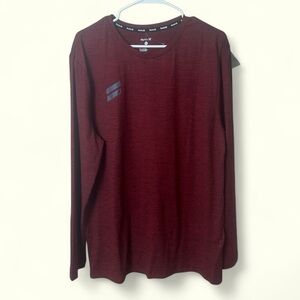 Hurley NEW men's deep red moisture wicking active long sleeve top size Large